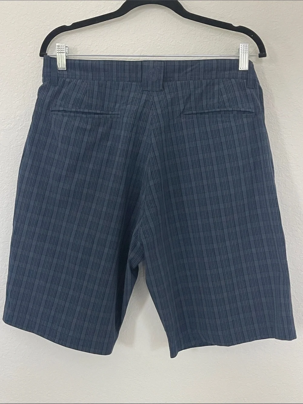 FootJoy Men’s Plaid Golf Shorts Gray Blue Performance Stretch Size 34